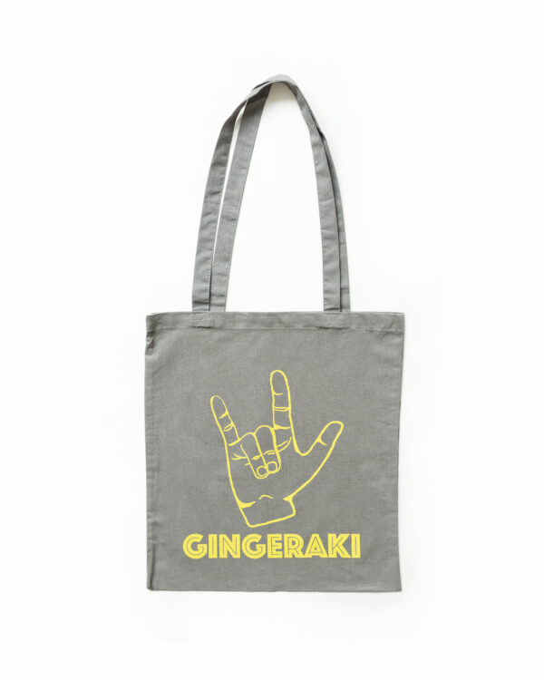 GINGERAKI Tote Bag {grey/yellow} - Image 5